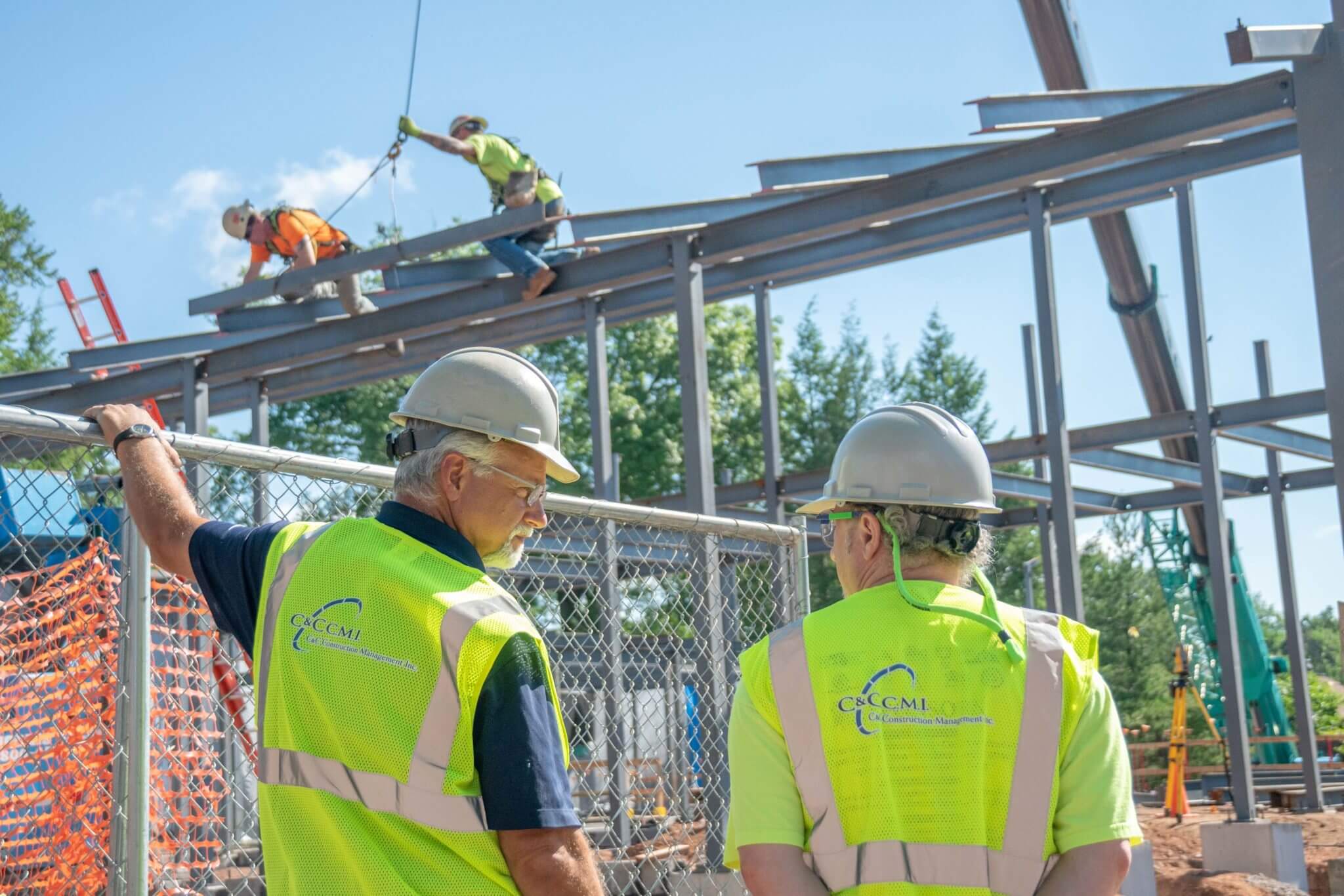 C & C Construction Management workers working on site